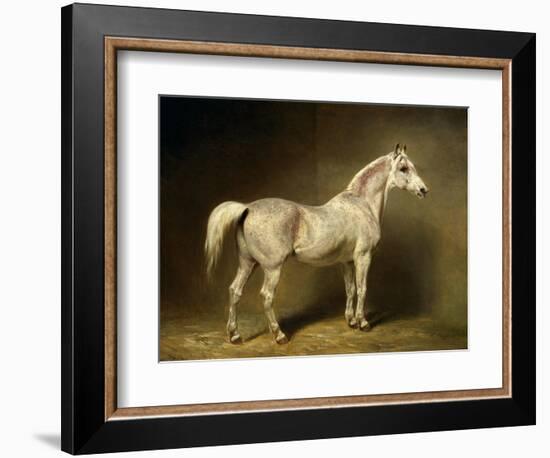 Beatrice, the White Arab Saddlehorse of Helmuth Graf Von Moltke, 1855-Carl Constantin Steffeck-Framed Giclee Print