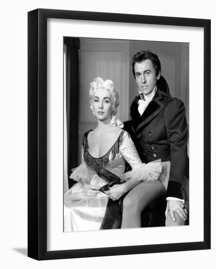 BEAU BRUMMELL, 1954 directed by CURTIS BERNHARDT Elizabeth Taylor and Stewart Granger (b/w photo)-null-Framed Photo