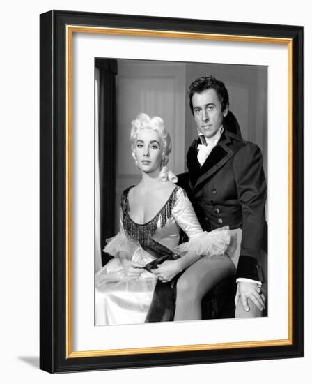 BEAU BRUMMELL, 1954 directed by CURTIS BERNHARDT Elizabeth Taylor and Stewart Granger (b/w photo)-null-Framed Photo