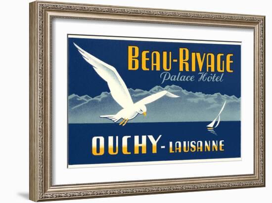 Beau-Rivage Palace Hotel, Seagull-null-Framed Art Print