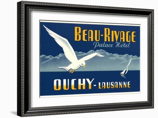 Beau-Rivage Palace Hotel, Seagull-null-Framed Art Print