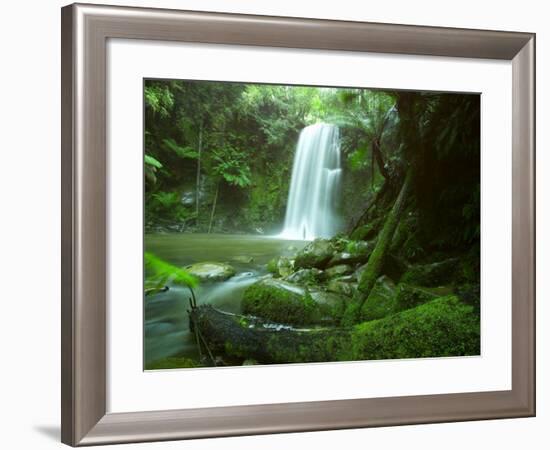 Beauchamp Fall, Waterfall in the Rainforest, Otway N.P., Great Ocean Road, Victoria, Australia-Thorsten Milse-Framed Photographic Print