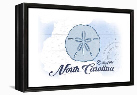 Beaufort, North Carolina - Sand Dollar - Blue - Coastal Icon-Lantern Press-Framed Stretched Canvas