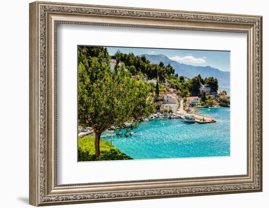 Beautiful Adriatic Bay and the Village near Split, Croatia-anshar-Framed Photographic Print