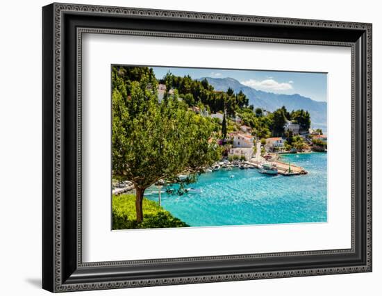 Beautiful Adriatic Bay and the Village near Split, Croatia-anshar-Framed Photographic Print