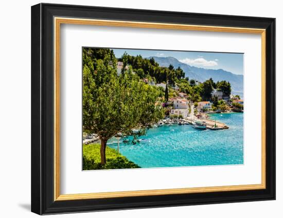 Beautiful Adriatic Bay and the Village near Split, Croatia-anshar-Framed Photographic Print