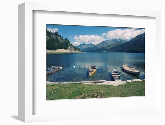 Beautiful Alpine Landscape (Valley of Engadin, Switzerland)-nagib-Framed Photographic Print