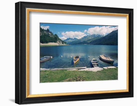 Beautiful Alpine Landscape (Valley of Engadin, Switzerland)-nagib-Framed Photographic Print