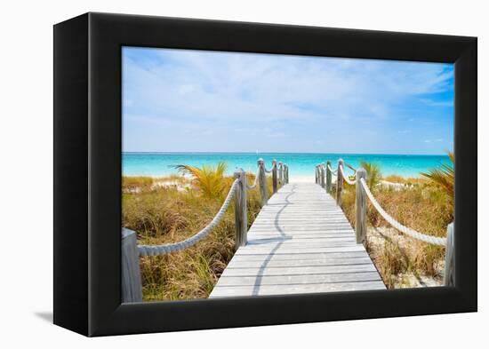 Beautiful Beach at Caribbean Providenciales Island in Turks and Caicos-BlueOrange Studio-Framed Premier Image Canvas