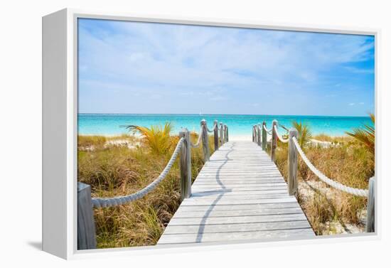 Beautiful Beach at Caribbean Providenciales Island in Turks and Caicos-BlueOrange Studio-Framed Premier Image Canvas