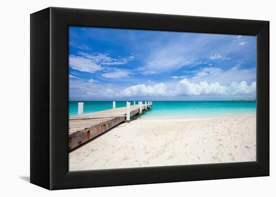 Beautiful Beach at Caribbean Providenciales Island in Turks and Caicos-BlueOrange Studio-Framed Premier Image Canvas