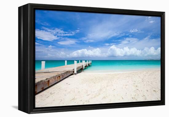 Beautiful Beach at Caribbean Providenciales Island in Turks and Caicos-BlueOrange Studio-Framed Premier Image Canvas