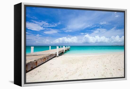 Beautiful Beach at Caribbean Providenciales Island in Turks and Caicos-BlueOrange Studio-Framed Premier Image Canvas