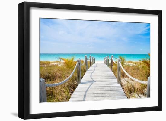 Beautiful Beach at Caribbean Providenciales Island in Turks and Caicos-BlueOrange Studio-Framed Photographic Print