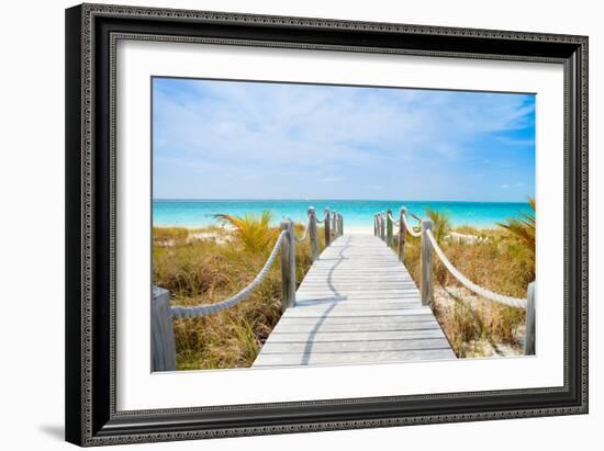 Beautiful Beach at Caribbean Providenciales Island in Turks and Caicos-BlueOrange Studio-Framed Photographic Print