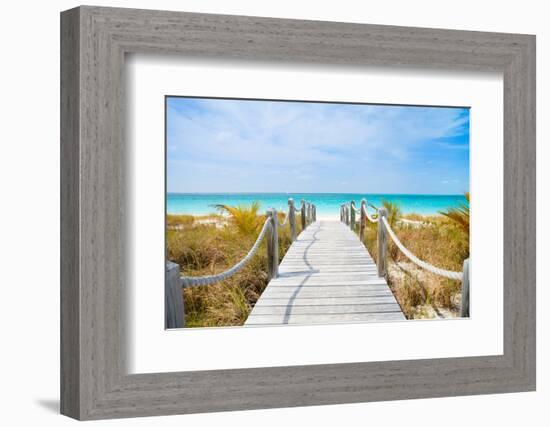 Beautiful Beach at Caribbean Providenciales Island in Turks and Caicos-BlueOrange Studio-Framed Photographic Print