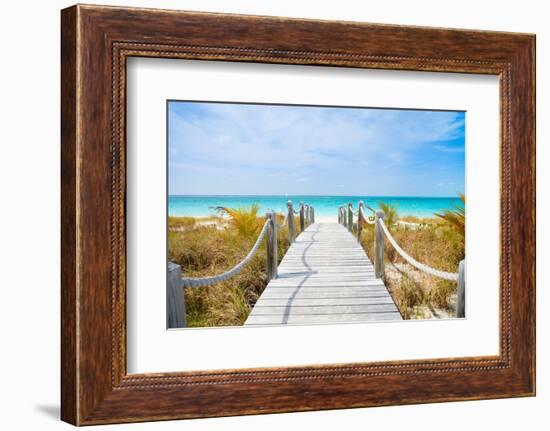 Beautiful Beach at Caribbean Providenciales Island in Turks and Caicos-BlueOrange Studio-Framed Photographic Print