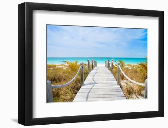 Beautiful Beach at Caribbean Providenciales Island in Turks and Caicos-BlueOrange Studio-Framed Photographic Print