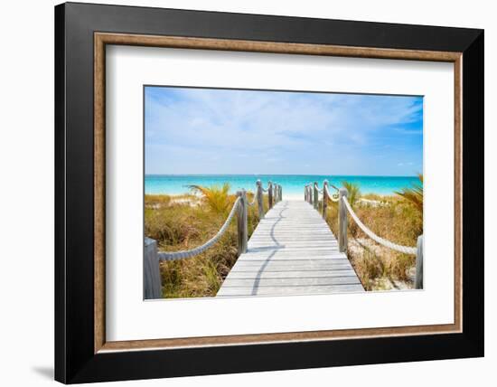 Beautiful Beach at Caribbean Providenciales Island in Turks and Caicos-BlueOrange Studio-Framed Photographic Print