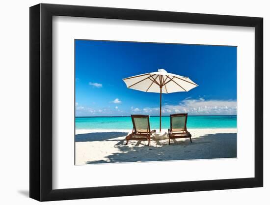 Beautiful Beach at Maldives, South Male Atoll-haveseen-Framed Photographic Print