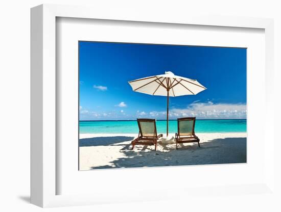 Beautiful Beach at Maldives, South Male Atoll-haveseen-Framed Photographic Print