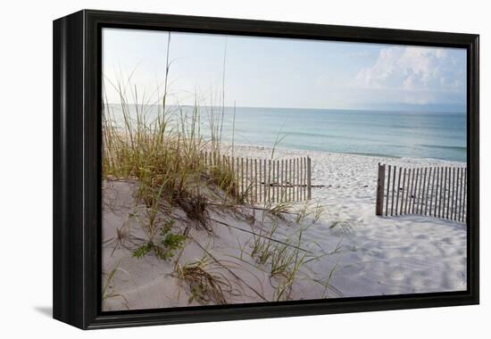 Beautiful Beach at Sunrise-forestpath-Framed Premier Image Canvas