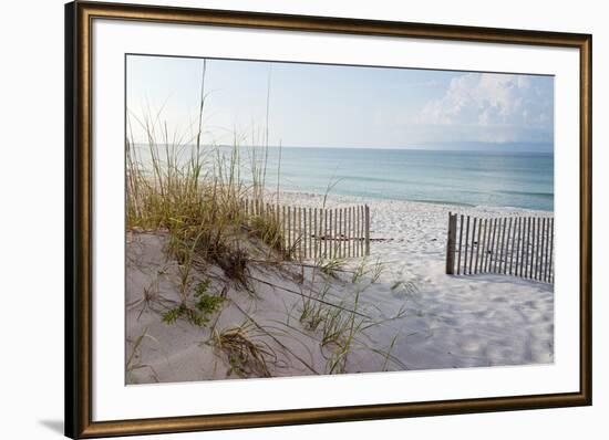 Beautiful Beach at Sunrise-forestpath-Framed Photographic Print