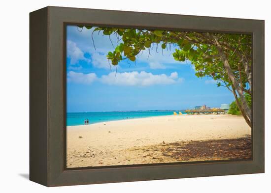 Beautiful Beach in Aruba, Caribbean Islands, Lesser Antilles-mffoto-Framed Premier Image Canvas