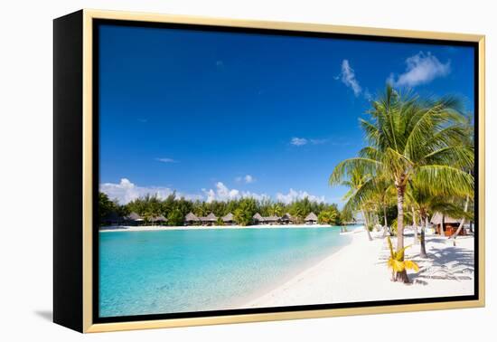 Beautiful Beach on Bora Bora Island in French Polynesia-BlueOrange Studio-Framed Premier Image Canvas