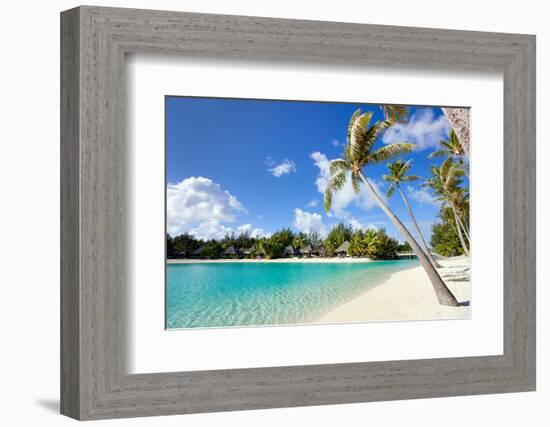 Beautiful Beach on Bora Bora Island in French Polynesia-BlueOrange Studio-Framed Photographic Print