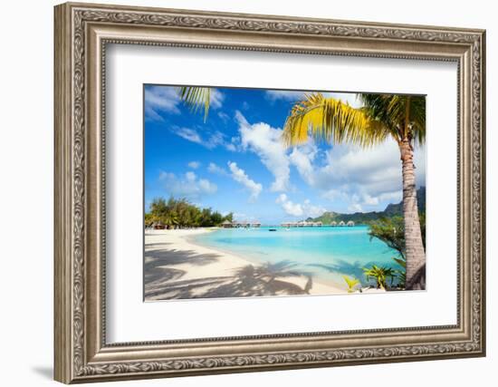 Beautiful Beach on Bora Bora Island in French Polynesia-BlueOrange Studio-Framed Photographic Print