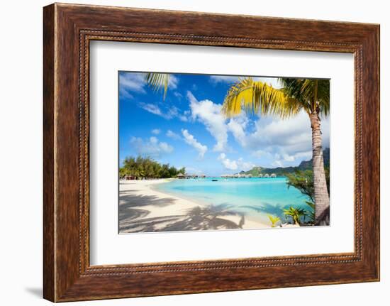 Beautiful Beach on Bora Bora Island in French Polynesia-BlueOrange Studio-Framed Photographic Print