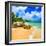 Beautiful Beach Surrounded by Mountains in Cuba-Kamira-Framed Photographic Print