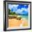 Beautiful Beach Surrounded by Mountains in Cuba-Kamira-Framed Photographic Print
