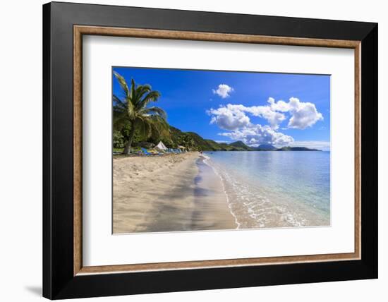 Beautiful beach, turquoise sea, South Friars Bay, Saint George Basseterre Parish, St. Kitts-Eleanor Scriven-Framed Photographic Print