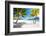 Beautiful Beach with a View of Otemanu Mountain on Bora Bora Island-BlueOrange Studio-Framed Photographic Print