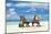 Beautiful Beach with Chaise Lounge-haveseen-Mounted Photographic Print