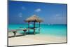 Beautiful Beach with Jetty at Maldives-haveseen-Mounted Photographic Print