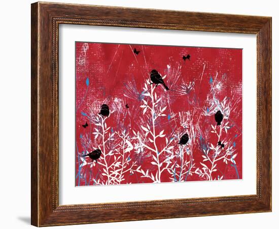 Beautiful Black Birds-Bee Sturgis-Framed Art Print