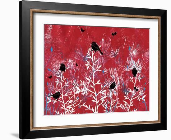 Beautiful Black Birds-Bee Sturgis-Framed Art Print