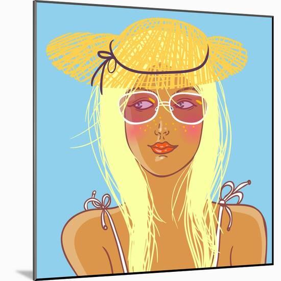 Beautiful Blonde on Vacation-smilewithjul-Mounted Art Print