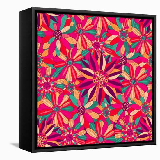 Beautiful Bright Flowers-nad_o-Framed Stretched Canvas