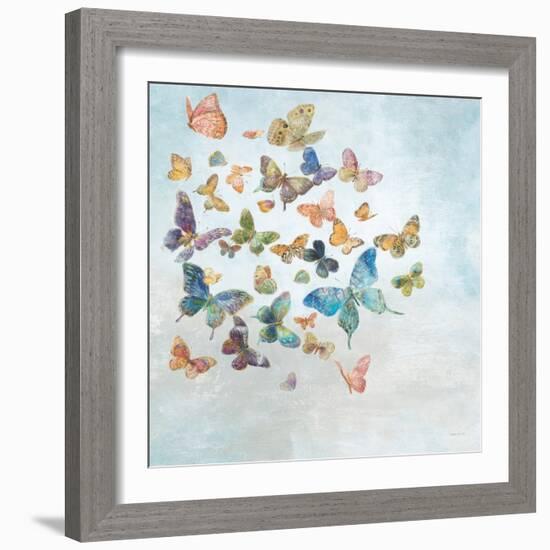 Beautiful Butterflies v3 Sq Light-Danhui Nai-Framed Art Print