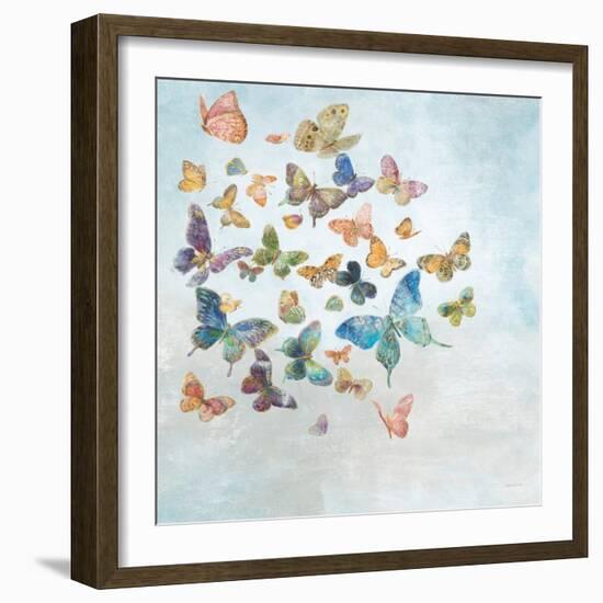 Beautiful Butterflies v3 Sq Light-Danhui Nai-Framed Art Print