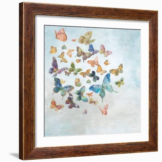 Beautiful Butterflies v3 Sq Light-Danhui Nai-Framed Art Print