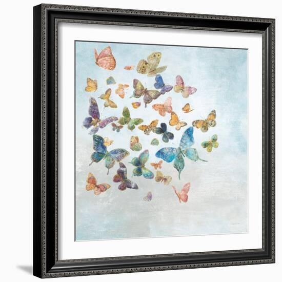 Beautiful Butterflies v3 Sq Light-Danhui Nai-Framed Art Print