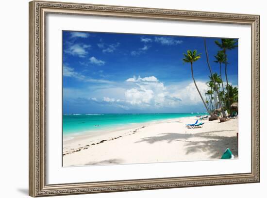 Beautiful Caribbean Beach in Dominican Republic-haveseen-Framed Photographic Print