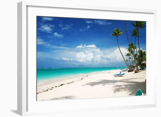 Beautiful Caribbean Beach in Dominican Republic-haveseen-Framed Photographic Print