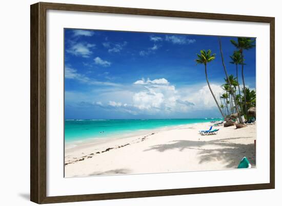 Beautiful Caribbean Beach in Dominican Republic-haveseen-Framed Photographic Print