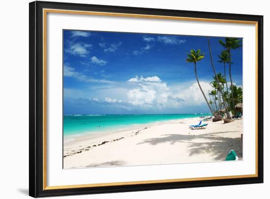 Beautiful Caribbean Beach in Dominican Republic-haveseen-Framed Photographic Print